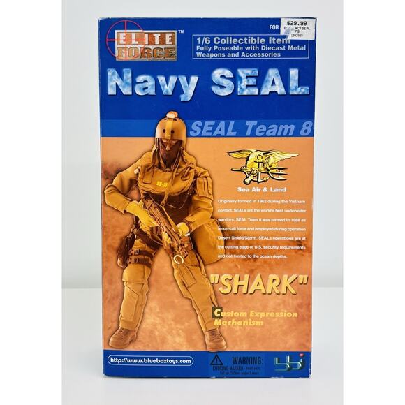 Bbi Elite Force 1:6 Navy Seal Team 8 "Shark" 12" Figure 34221 New - Picture 1 of 9